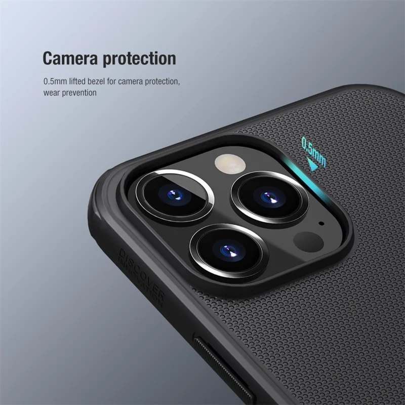 NILLKIN Frosted Shield Dual Layer High Impact Protective Hard Plastic + Soft TPU Tough Cover for iPhone 13 Pro 6.1 inch - Black