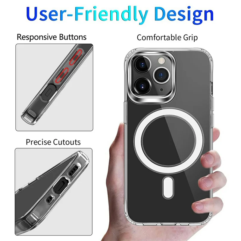 Stoßfestes, kratzfestes TPU+Acryl+PC-Magnet-Hybrid-Case für iPhone 13 Pro Max 6,7 Zoll