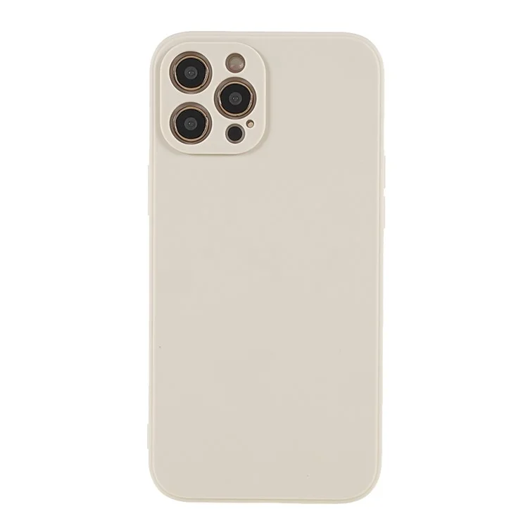Soft TPU Drop-Resistant Well-Protection Phone Case Cover for iPhone 12 Pro 6.1 inch - Warm White