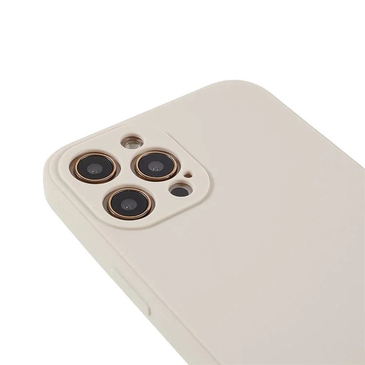 Soft TPU Drop-Resistant Well-Protection Phone Case Cover for iPhone 12 Pro 6.1 inch - Warm White