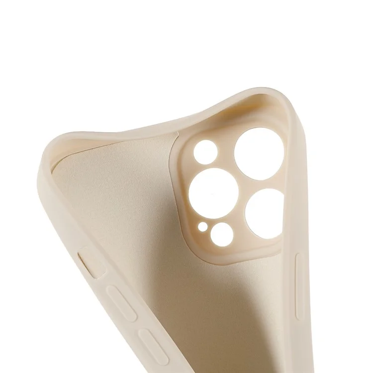 Soft TPU Drop-Resistant Well-Protection Phone Case Cover for iPhone 12 Pro 6.1 inch - Warm White