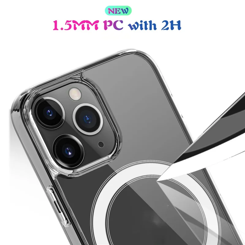 Plastic and Soft TPU Magnetic Cover Simple Crystal Clear Shockproof Shell for iPhone 13 Pro