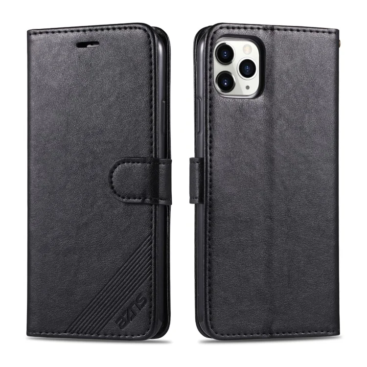 Azns PU Leather Drop Drop With Willet Supper Design Fase de Teléfonos Móviles Para Iphone 13 Pro Max 6.7 Pulgadas - Negro
