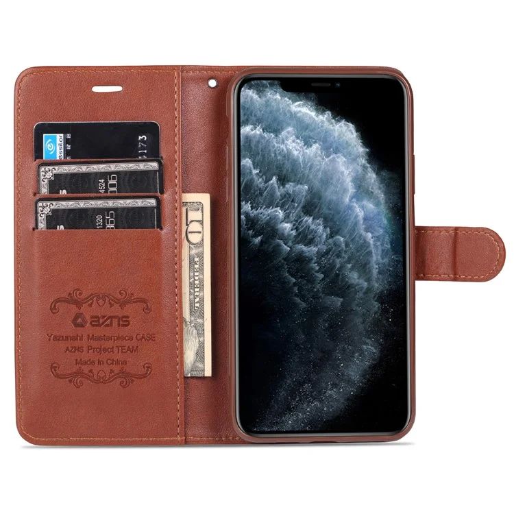Azns PU Leather Drop Drop With Willet Supper Design Fase de Teléfonos Móviles Para Iphone 13 Pro Max 6.7 Pulgadas - Negro