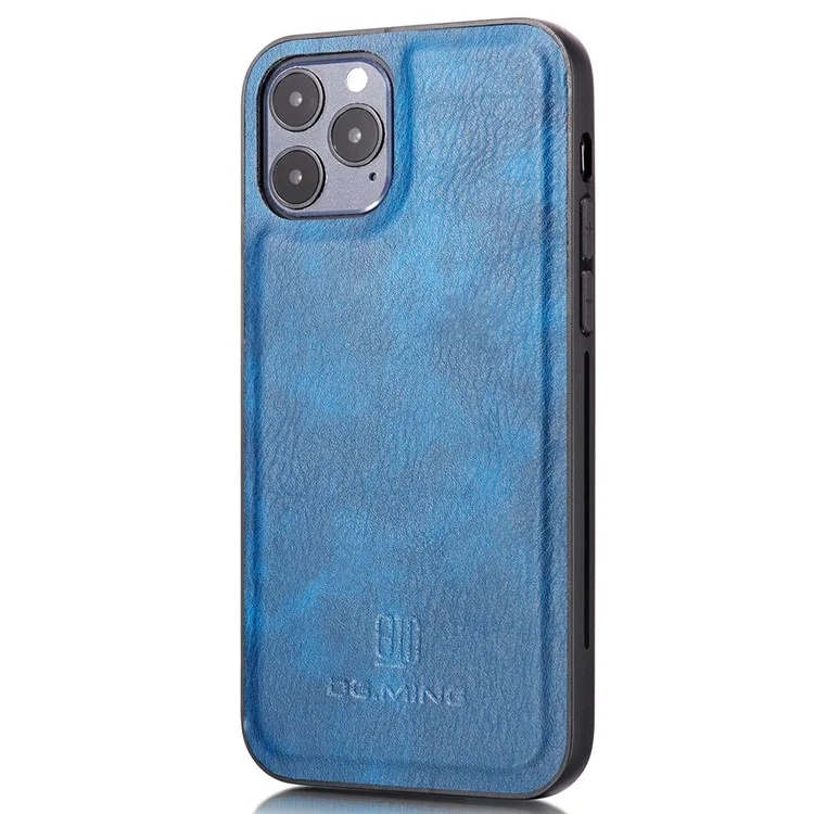 DG.MING Für iPhone 13 Pro 6.1 Zoll Stoßfester, kratzfester Spaltleder-Geldbeutel, abnehmbare 2-in-1-Handyhülle - Blau