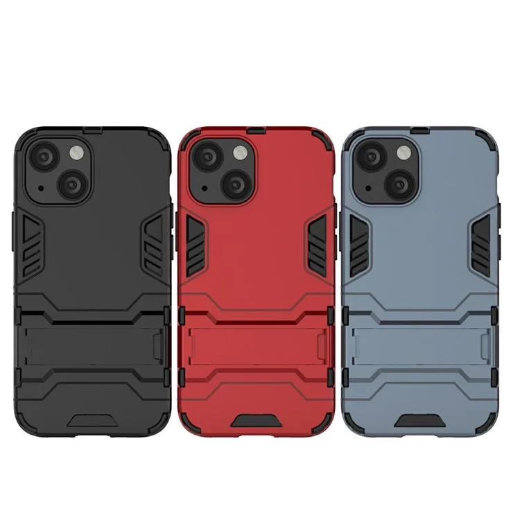 Drop Protection 2 in 1 Kickstand Hybrid Hard PC Soft TPU Shockproof Protective Case for iPhone 13 mini 5.4 inch - Blue