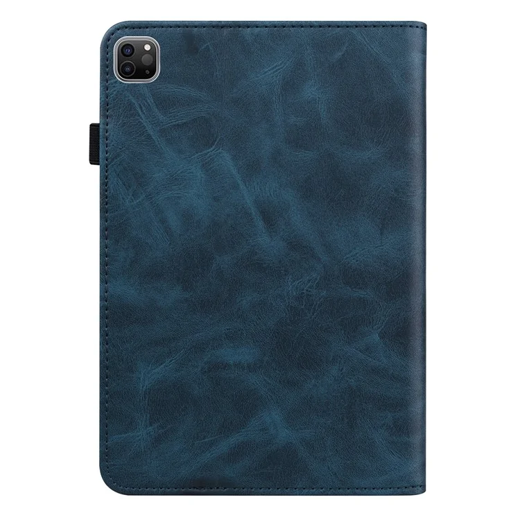 Leder-tablet-standabdeckung Mit Automatischer Wake/sleep-funktion Und Kartenhalter Für Ipad Pro 12,9 Zoll (2021) - Blau
