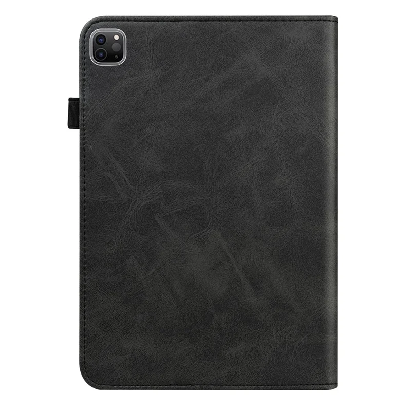 Leather Tablet Stand Cover with Auto Wake/Sleep Function and Card Holder for iPad Pro 12.9-inch (2021) - Black