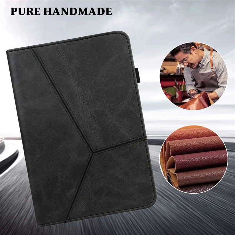 Leather Tablet Stand Cover with Auto Wake/Sleep Function and Card Holder for iPad Pro 12.9-inch (2021) - Black