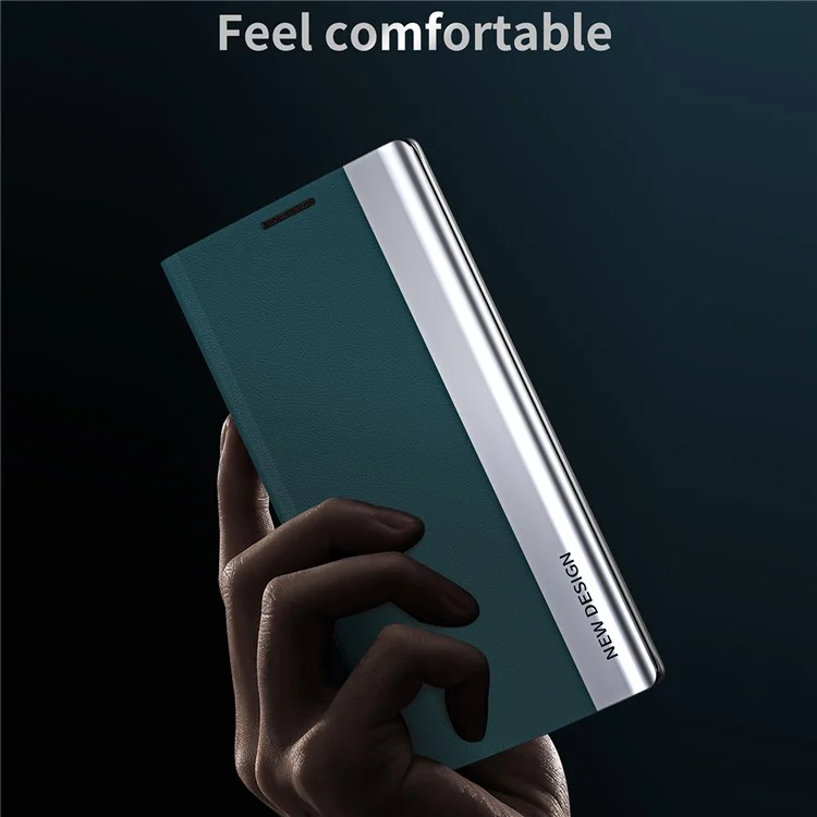 Full Coverage Strong Magnet Leather with PC Inner Folio Flip Plated Stand Case for iPhone 13 Pro Max 6.7 inch - Baby Blue