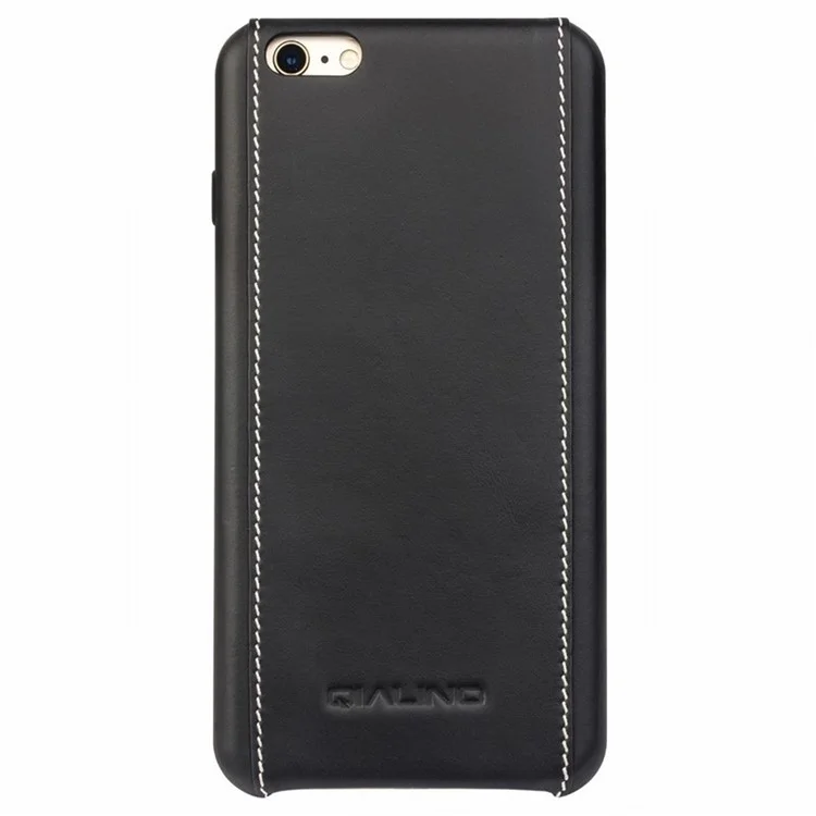 QIALINO Genuine Leather Coated Hard Back Case for iPhone 6s/6 - Plain Pattern with White Stitching