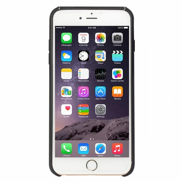 QIALINO Genuine Leather Coated Hard Back Case for iPhone 6s/6 - Plain Pattern with White Stitching