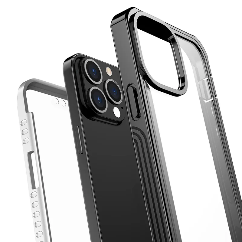 Full-Body Protection Shockproof Rugged PC Protective Phone Case Built-in PET Screen Protector for iPhone 13 Pro 6.1 inch