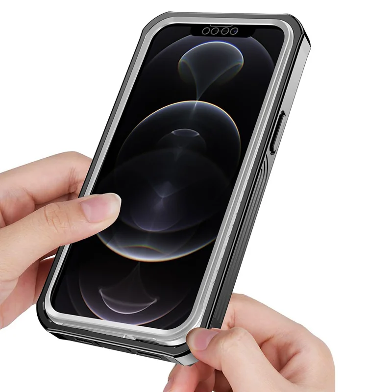 Full-Body Protection Heavy Duty Clear PC Back Cover Built-in PET Screen Protector for iPhone 13 mini 5.4 inch