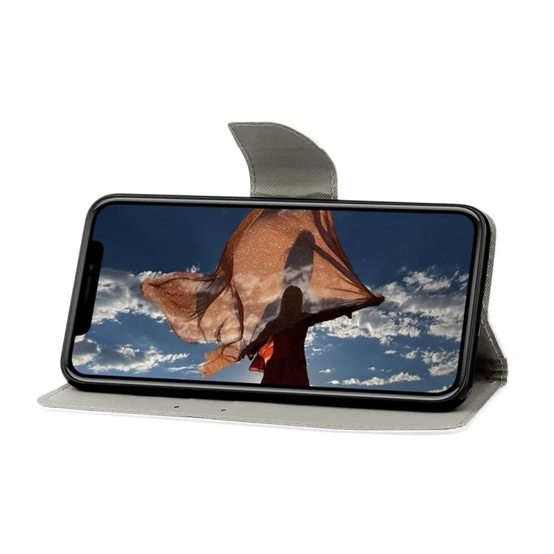 Cross Texture Pattern Printing PU Leather Wallet Stand Phone Case for iPhone 13 Pro 6.1 inch - Monkey