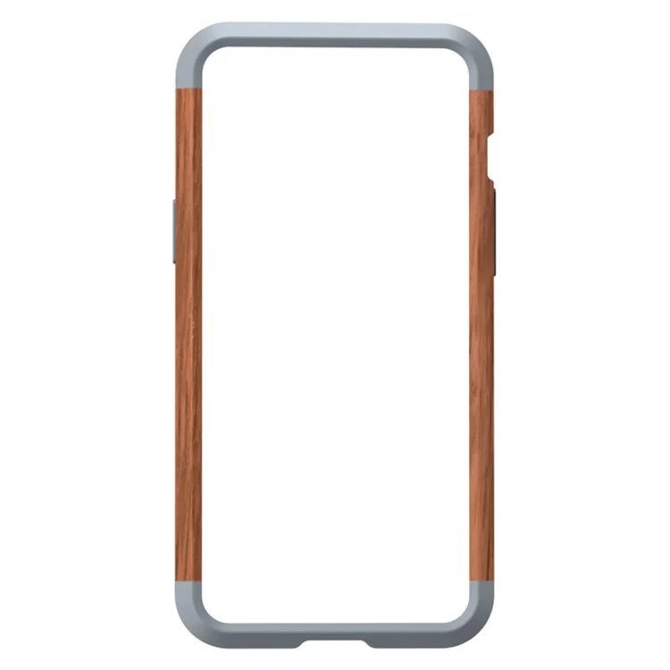 R-just Real Nature Stylish Wood + Aluminio Aley Metal Bumper Frame Ultra Slim Shock a Prueba de Choque Para Iphone 13 Pro 6.1 Pulgadas