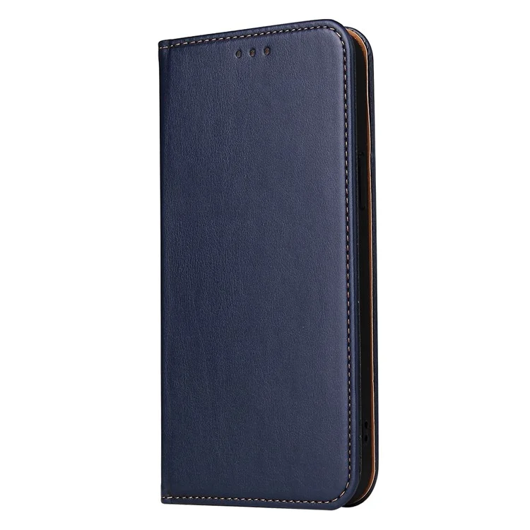 PU Leather Texture Wallet Card Slots Stand Design Phone Case for iPhone 13 Pro 6.1 inch - Blue