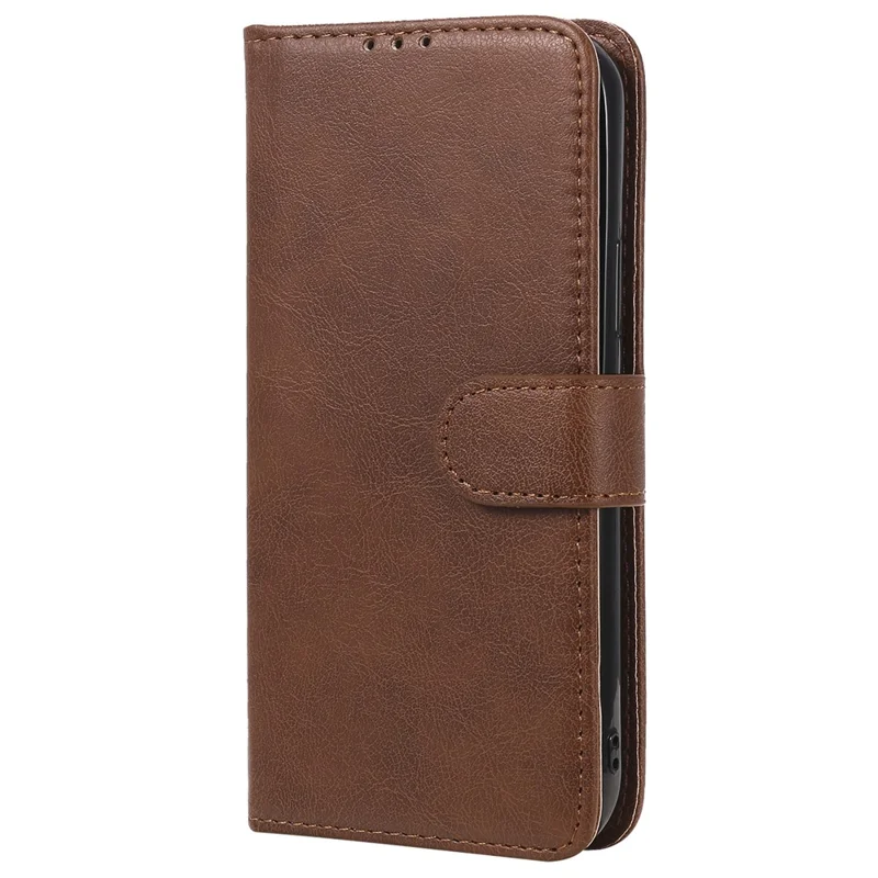 For iPhone 12  / 12 Pro Case 2 in 1 Detachable Magnetic Leather Wallet Mobile Cover with Strap - Brown