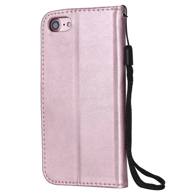Série KT Leather-2 Anti-chute Magnétique Détachable Conception 2-en-1 Porte-cartes en Cuir Housse pour iPhone 7 4,7 pouces/8 4,7 pouces/SE (2020)/SE (2022) - Or Rose