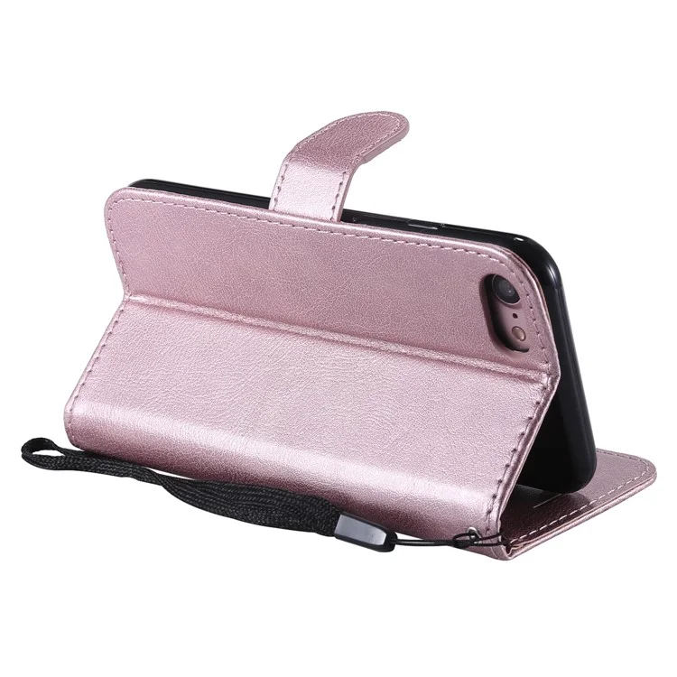 Série KT Leather-2 Anti-chute Magnétique Détachable Conception 2-en-1 Porte-cartes en Cuir Housse pour iPhone 7 4,7 pouces/8 4,7 pouces/SE (2020)/SE (2022) - Or Rose