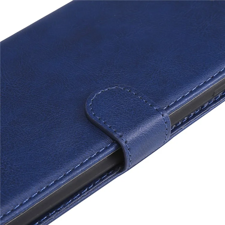 For iPhone 7 Plus 5.5 inch / 8 Plus 5.5 inch Case Solid Color Leather Mobile Cover Wallet Stand with Strap - Blue