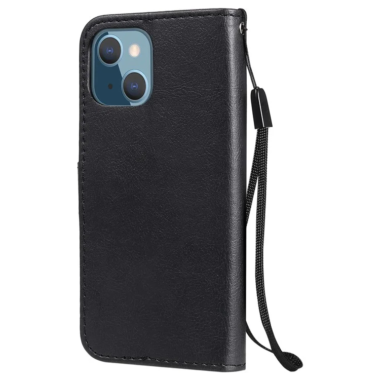 Capa de Proteção Carteira de Couro Sintético e PU com Stand para iPhone 13 mini 5.4 polegadas - Preto