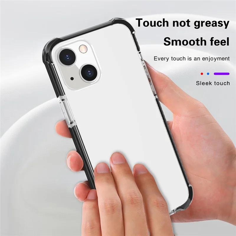 Acrylic Shockproof Protective Transparent Thickened Four Corners Phone Case Case for Apple iPhone 13 mini 5.4 inch - Red