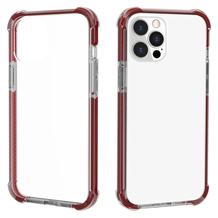 Transparent Acryl Verdickte Vier Ecken Klären Stoßfestes Telefonkasten Für Apple IPhone 13 Pro 6,1 Zoll - Grau / Orange