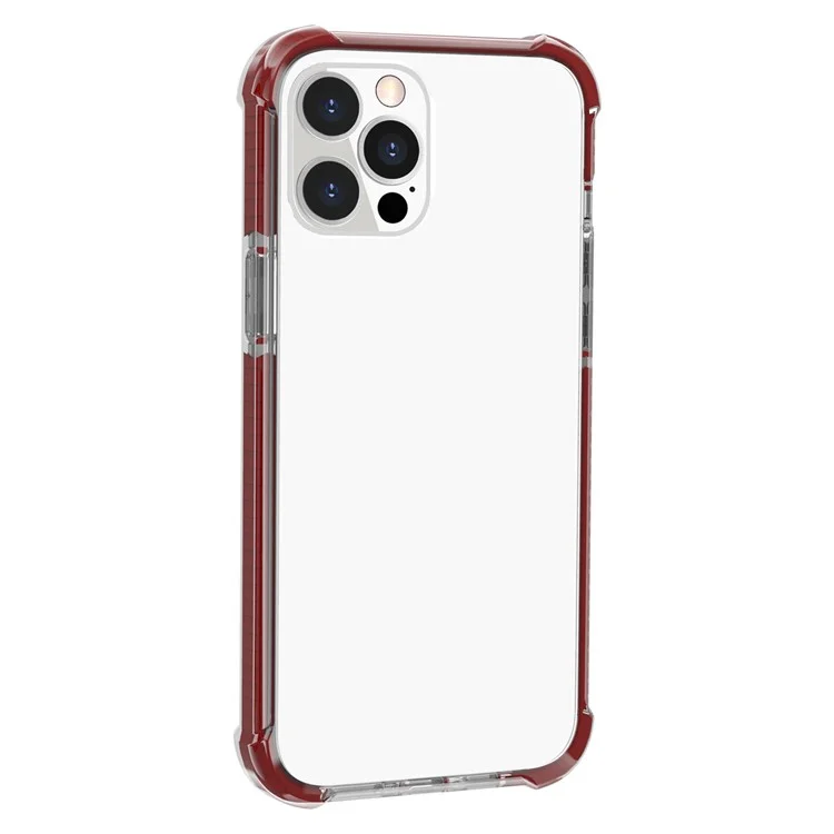 Transparent Acryl Verdickte Vier Ecken Klären Stoßfestes Telefonkasten Für Apple IPhone 13 Pro 6,1 Zoll - Grau / Orange