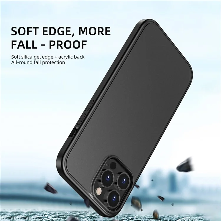 IPAKY Specter Series Hard Plastic Back + Soft TPU Frame Thin Hybrid Protective Cover for iPhone 13 Pro Max 6.7 inch - Blue