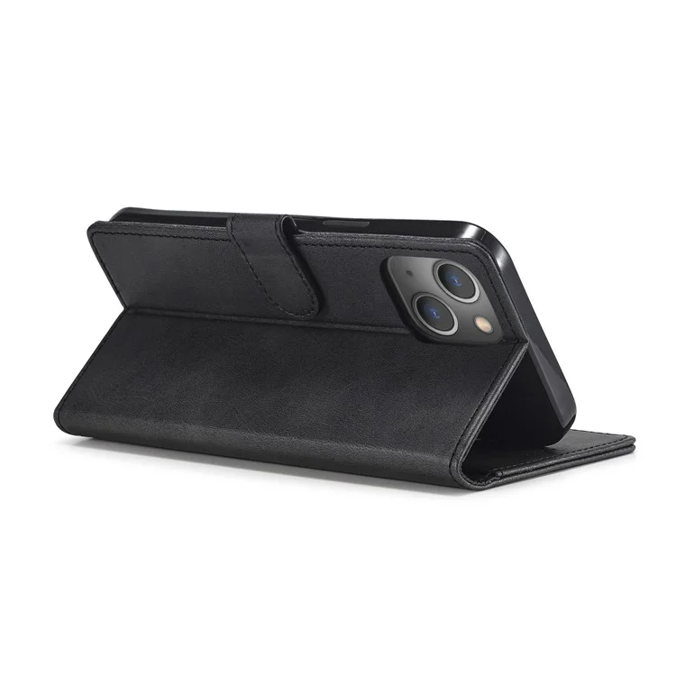 Lc. Imeeke PU Leder Telefonschutzhülle Für Iphone 13 6,1 Zoll Folio Flip Wallet Card Slots Stand Design Design - Schwarz