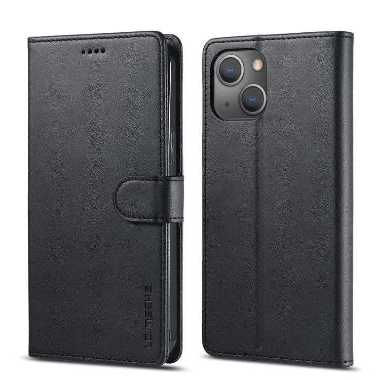 LC.IMEEKE Drop-proof Full Protection PU Leather Wallet Stand Phone Case Cover per Samsung Galaxy A12 - Nero