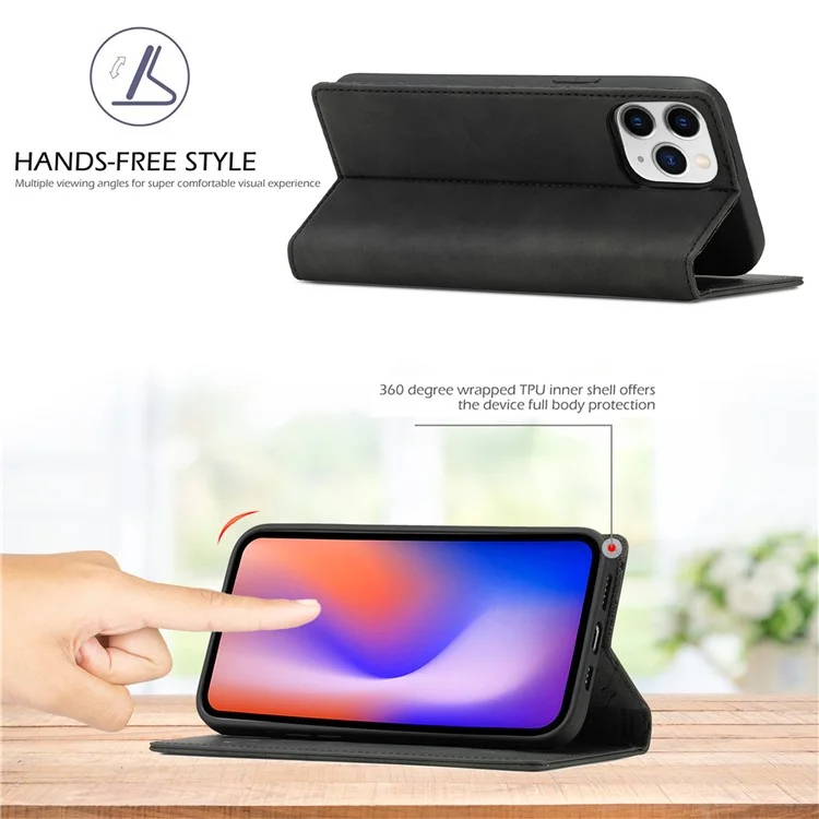 Lc. Imeeke LC Strong Magnetic Series Wallet Stand Design Schockdes Leder -handy -hülle Für Iphone 13 Pro 6,1 Zoll - Schwarz