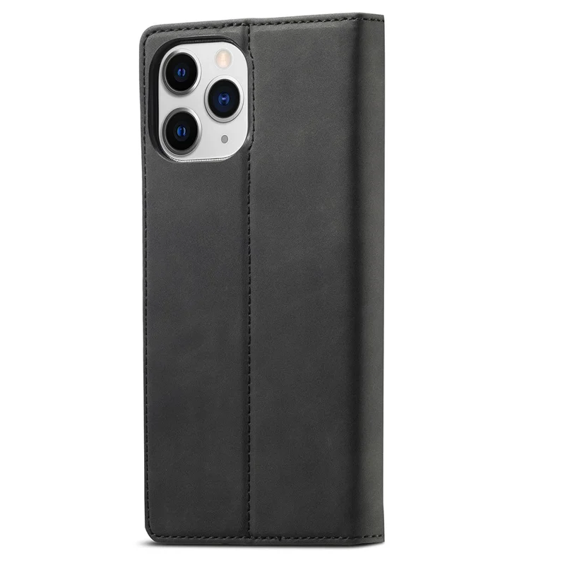 LC.IMEEKE LC Strong Magnetic Series Auto-absorbed Leather Stand Phone Shell with Wallet for iPhone 13 Pro Max 6.7 inch - Black