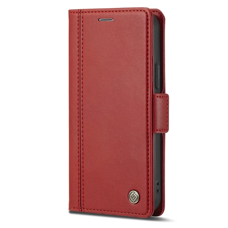 LC.IMEEKE Shockproof Full Protection PU Leather Card Slots Wallet Phone Shell with Stand for iPhone 13 Pro 6.7 inch - Red