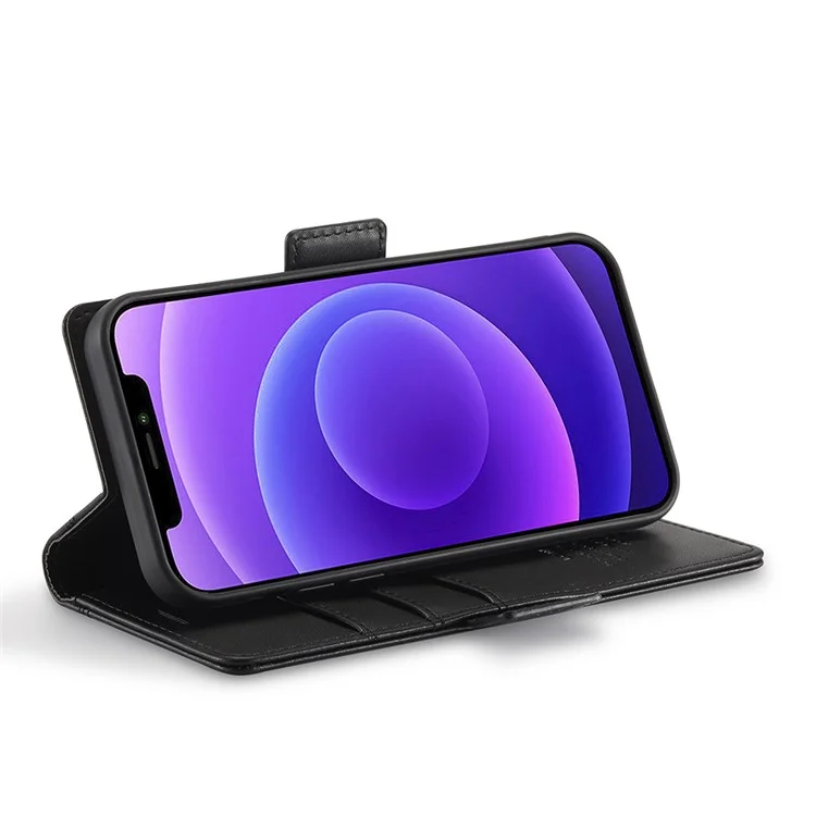 Lc. Imeeke Magnetic Double Clasps Shock -resyper Swellet Stand pu Кожаный Телефон Для Iphone 13 6,1 Дюйма - Черный