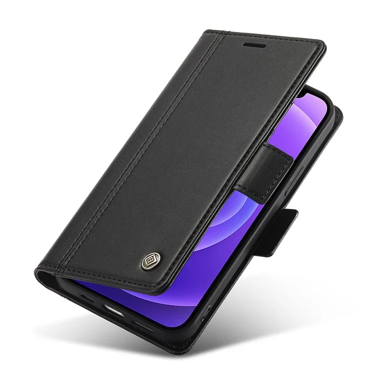 Lc. Imeeke Magnetic Double Clasps Shock -resyper Swellet Stand pu Кожаный Телефон Для Iphone 13 6,1 Дюйма - Черный