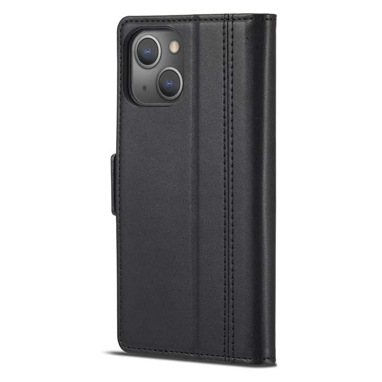 Lc. Imeeke Magnetic Double Clasps Shock -resyper Swellet Stand pu Кожаный Телефон Для Iphone 13 6,1 Дюйма - Черный