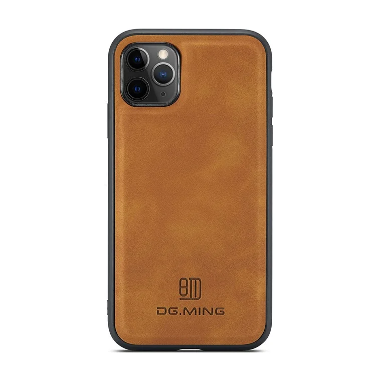 DG.MING M2 Series Détachable Portefeuille 2-en-1 Chargeur sans fil Tout-en-un Coque hybride pour iPhone 11 Pro Max 6,5 pouces - Marron