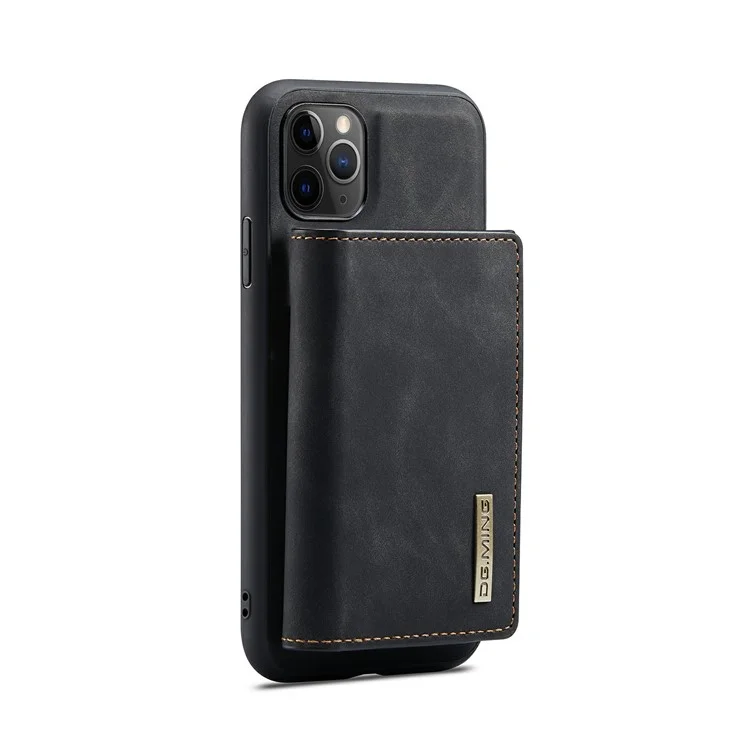 Dg. Ming M1 Series Magnético Billetera Desmontable 2-IN-1 + Cubierta De Cubierta Híbrida Con Soporte Para IPhone 11 Pro Max 6.5 Pulgadas - Negro