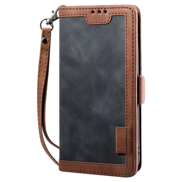 Estilo Retro Protección Completa Elevando La Caja Del Teléfono De Cuero Con Ranuras De Tarjetas Y Tragamonedas De Fotos Para IPhone 13 6.1 Pulgadas - Gris