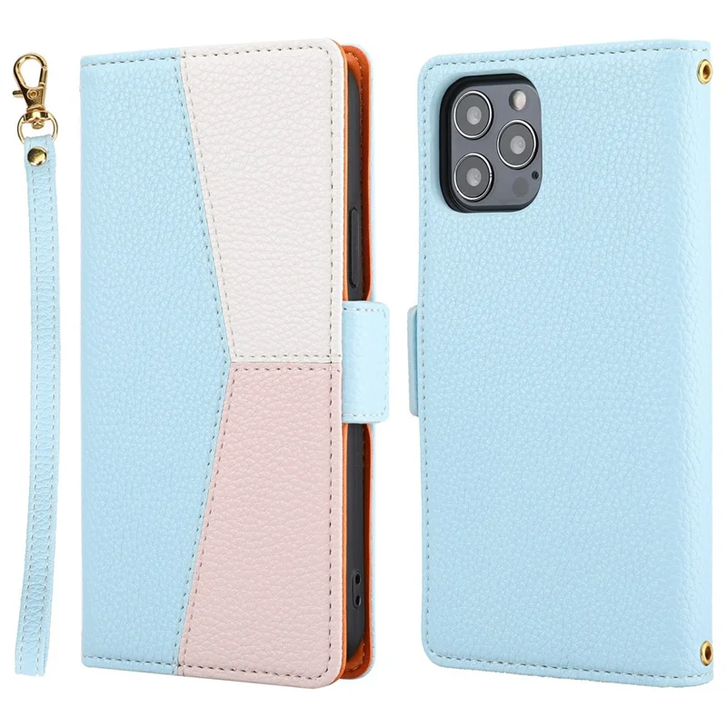 Litchi Texture Wallet Design Assorted Color Style Leather Wallet Case for iPhone 12 6.1 inch/12 Pro 6.1 inch - Blue