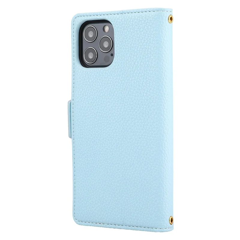 Litchi Texture Wallet Design Assorted Color Style Leather Wallet Case for iPhone 12 6.1 inch/12 Pro 6.1 inch - Blue
