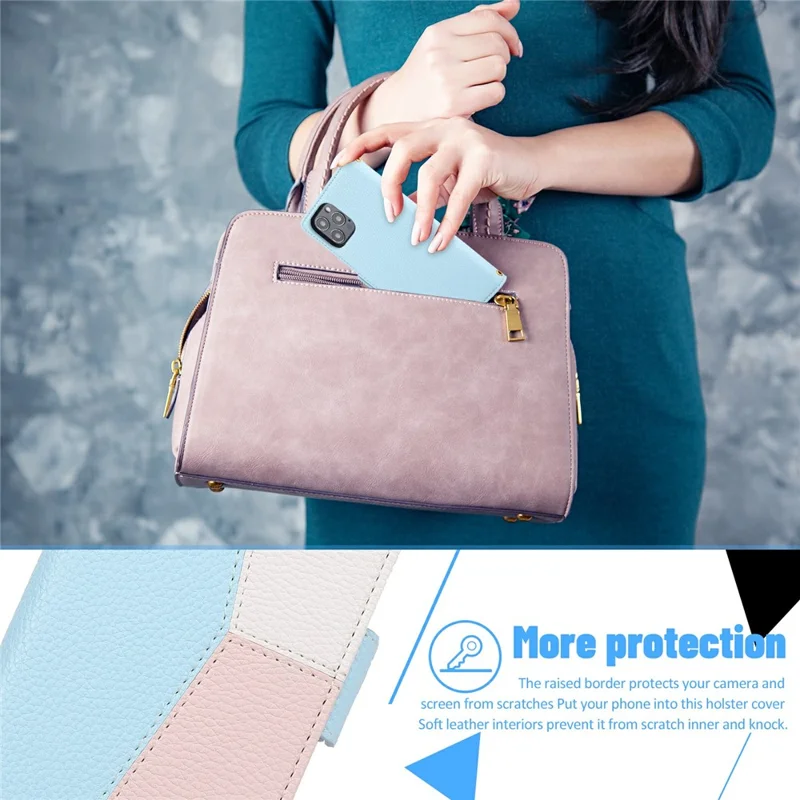 Litchi Texture Wallet Design Assorted Color Style Leather Wallet Case for iPhone 12 6.1 inch/12 Pro 6.1 inch - Blue