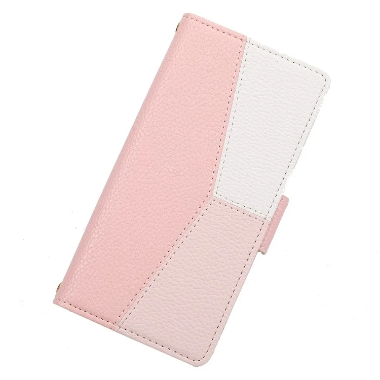 Scratch-resistant Litchi Texture Wallet Design Assorted Color Style Leather Phone Case for iPhone 13 Pro 6.1 inch - Pink
