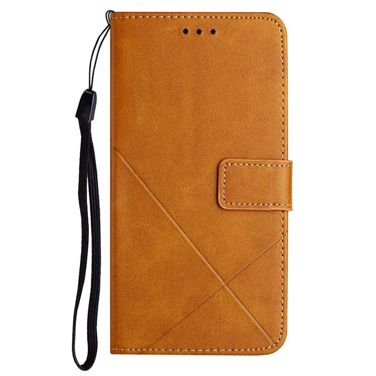Full Body Protection Solid Color Wrist Strap Wallet PU Leather Phone Cover with Stand for Apple iPhone 13 mini 5.4 inch - Brown