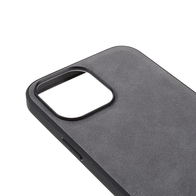 X-LEVEL Vintage Style Shockproof PU Leather Back Soft TPU Edges Protective Case for iPhone 13 Pro Max 6.7 inch - Grey