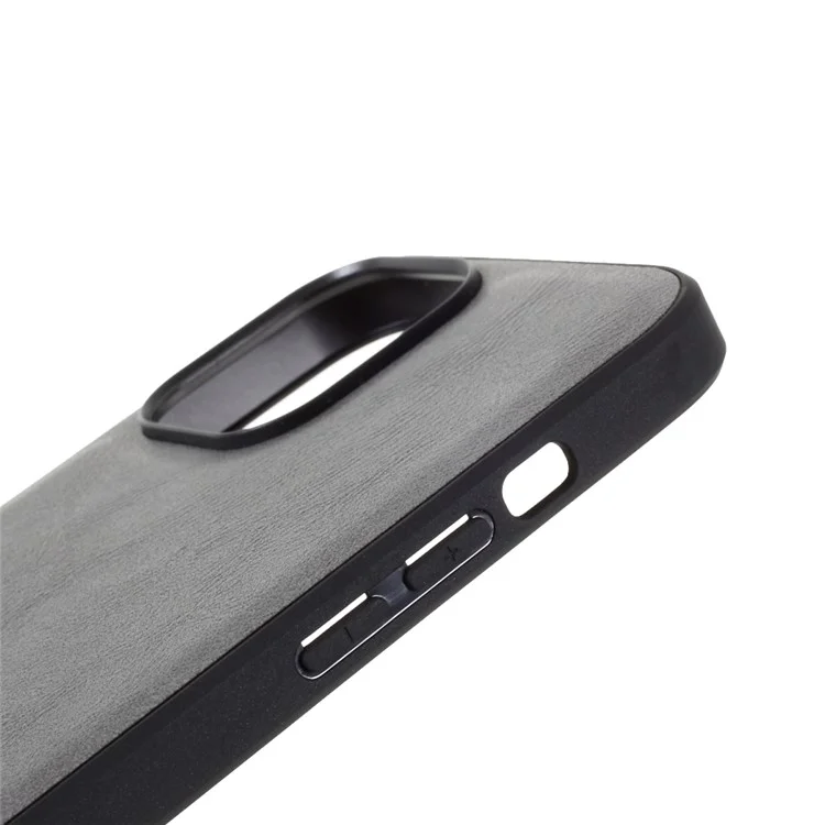 X-LEVEL Vintage Style Shockproof PU Leather Back Soft TPU Edges Protective Case for iPhone 13 Pro Max 6.7 inch - Grey