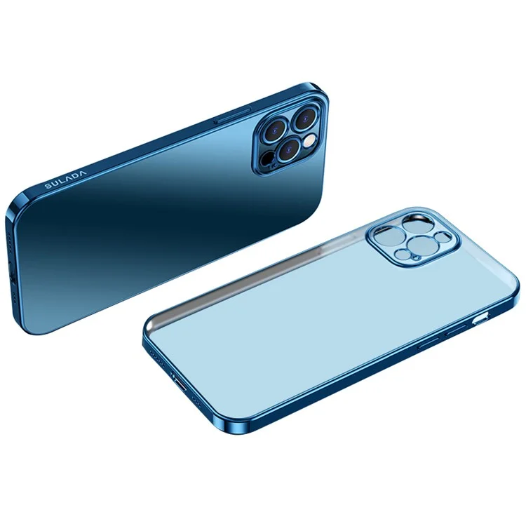 SULADA Natural Color Series TPU Case for iPhone 13 Pro 6.1 inch Electroplating Mobile Protective Cover - Blue