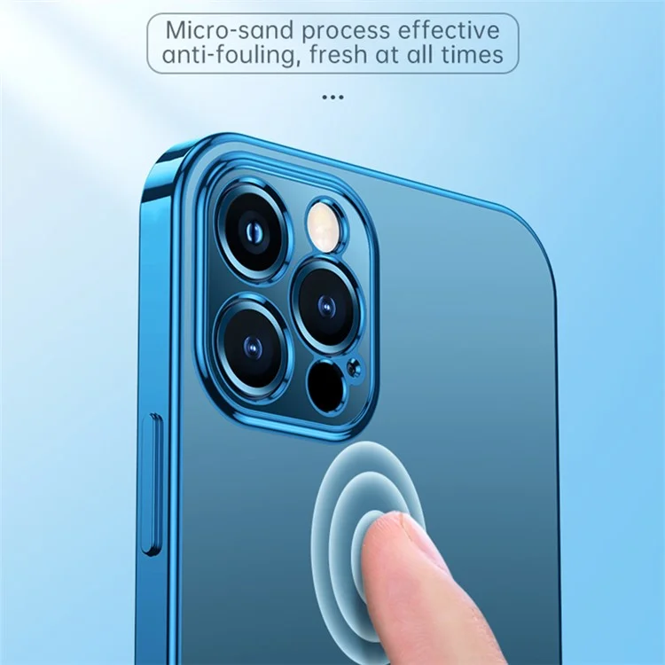 Sulada Natural Color TPU Case Para Iphone 13 Pro 6.1 Pulgadas Cubierta Protectora Móvil de Electroplation - Azul